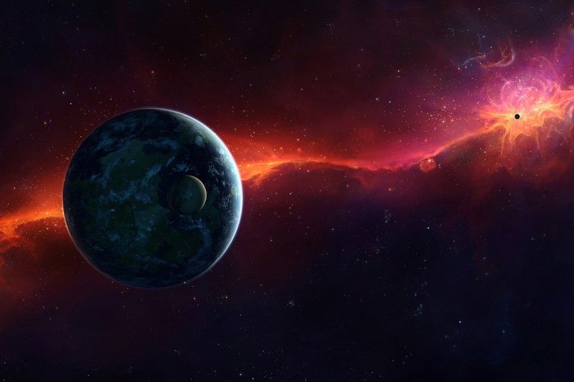 Preview wallpaper sci fi, space, red, planet 3840x2160