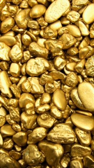 Preview wallpaper gold, stones, bullion, pebbles 1080x1920