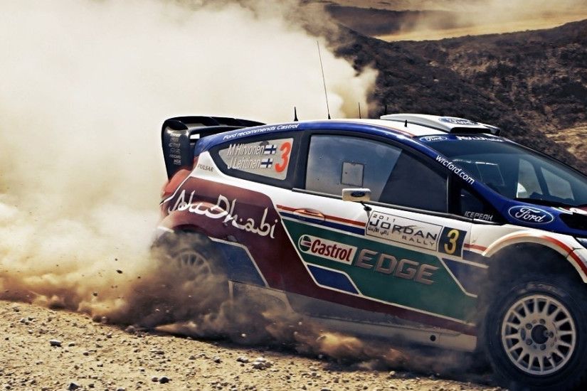 Preview wallpaper rally, ford, drift, dust 3840x1200