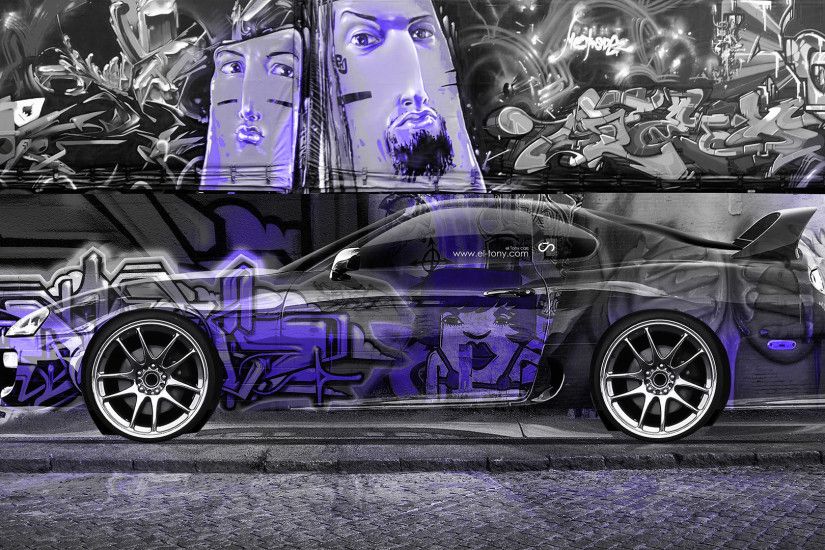 Toyota-Supra-JDM-Graffiti-Side-Crystal-Car-Violet-
