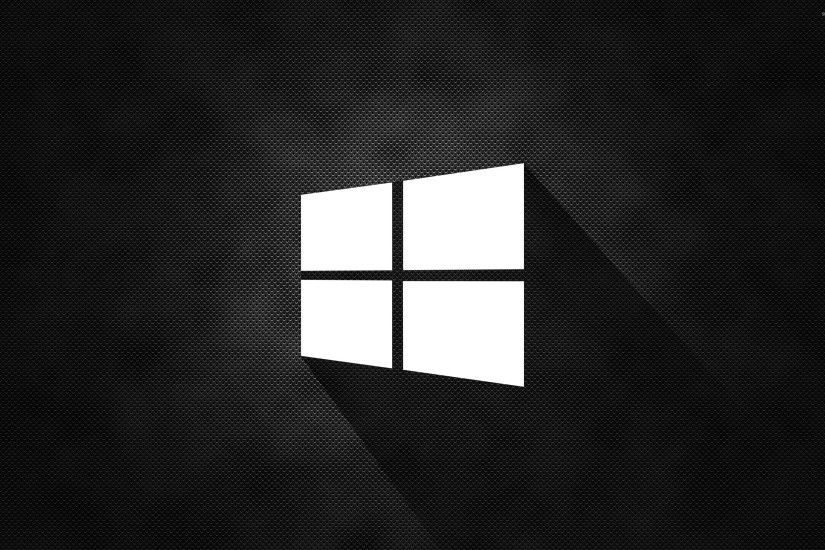 Windows 10 simple white logo on black wallpaper