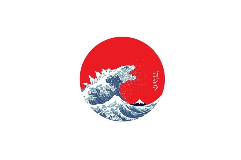 Japan, The Great Wave off Kanagawa, Waves, Minimalism Wallpapers HD /  Desktop and Mobile Backgrounds