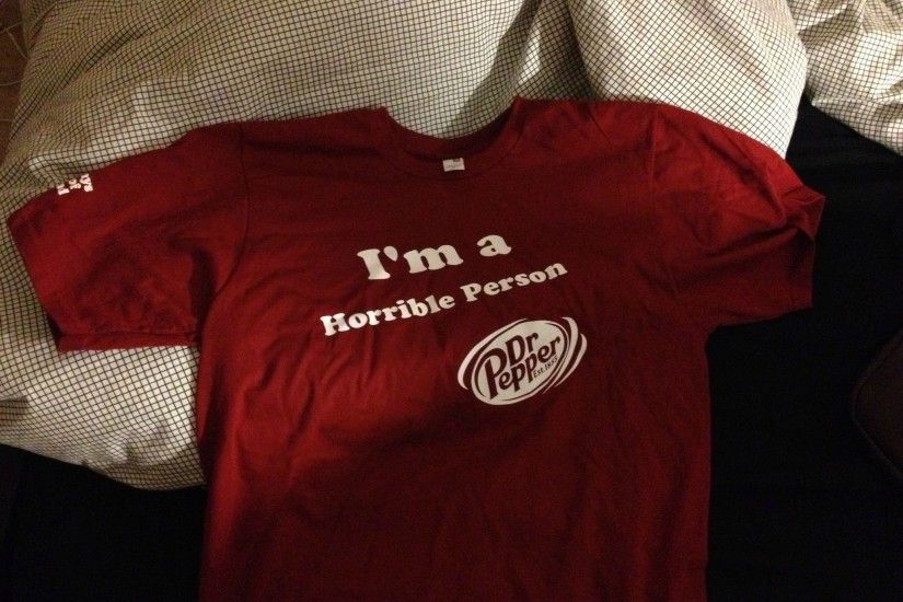 My Dr. Pepper shirt came in the other day.