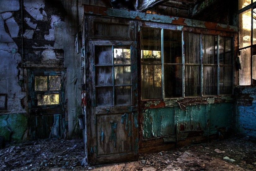 abandoned buildings dirt glass window