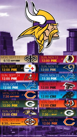 Minnesota Vikings 2017 schedule turf logo wallpaper free iphone 5, 6, 7, ...