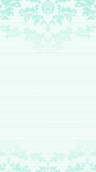 Pastel mint green ombre damask frame iPhone phone lock screen wallpaper  background