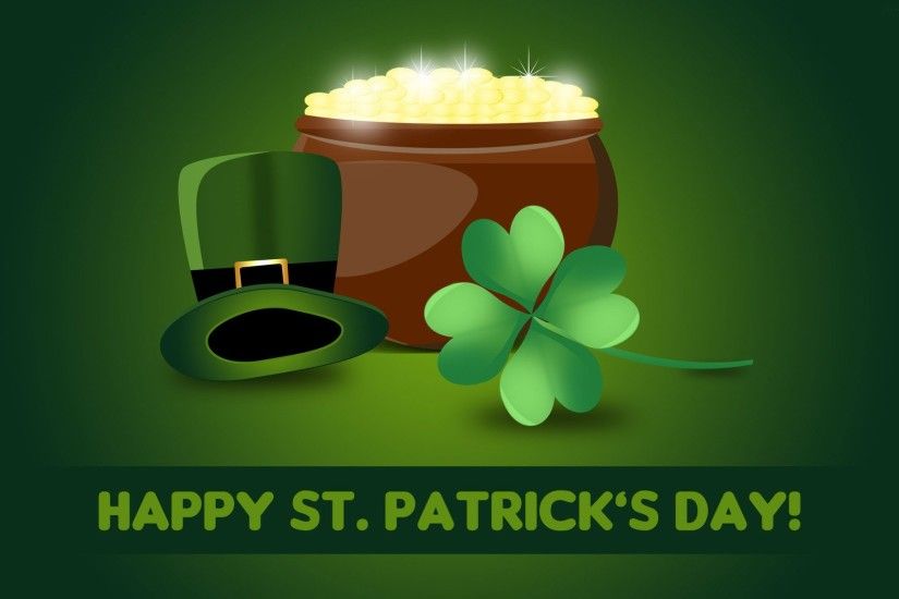 Happy St. Patrick's Day hat with gold pot wallpaper