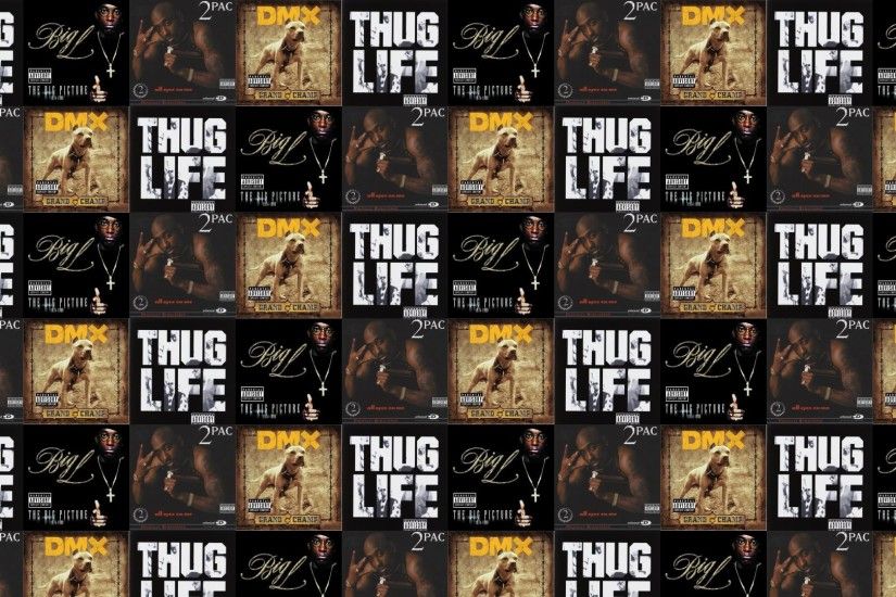 Download this free wallpaper with images of 2pac – Thug Life, Big L – The  Big Picture, 2pac – All Eyes On Me, Dmx – Grand Champ.