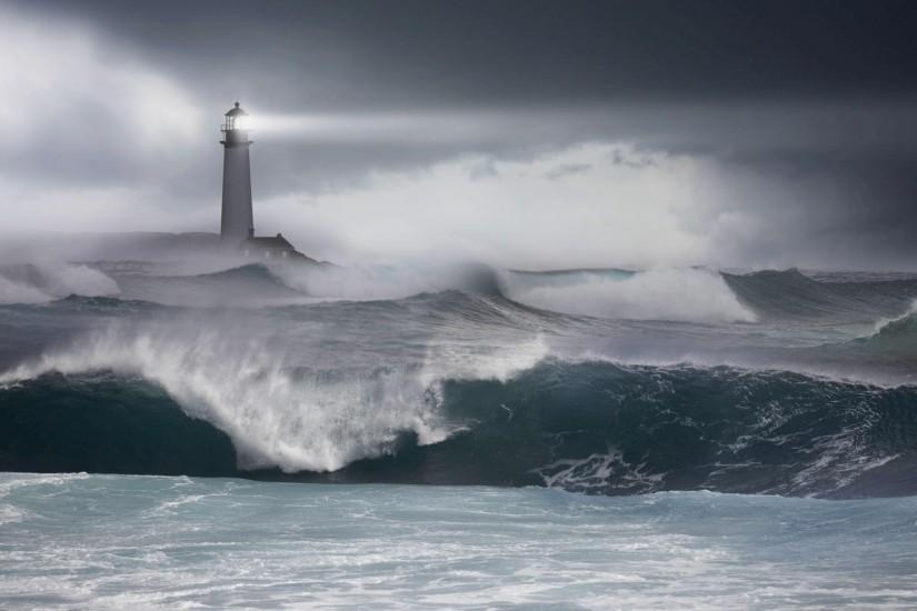 Lighthouse Storm Boat | Lighthouse in the storm Wallpaper #22898