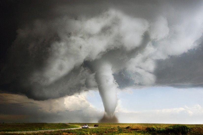 Fields Nature Landscapes Roads Storm Tornado USA