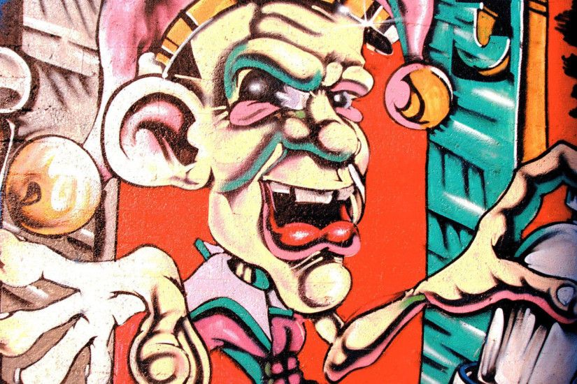 Evil clown graffiti Wallpaper #14794