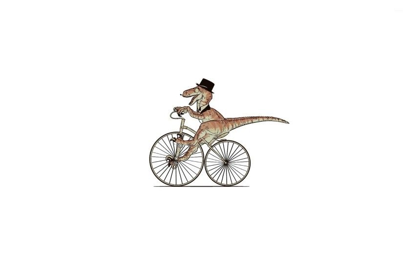 Gentleman dino riding a bike wallpaper 1920x1200 jpg
