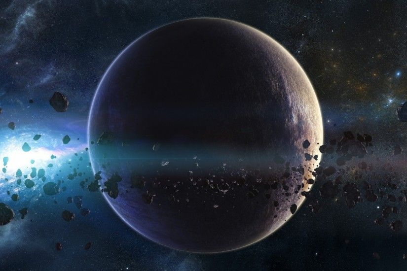 Preview wallpaper space, planets, asteroids, stars, belt, galaxy 1920x1080
