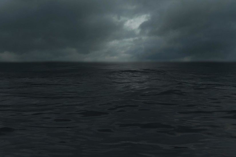 Dark clouds over sea [3840x1080] (two 1080 monitors) ...