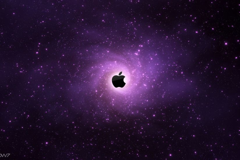 apple logo space background