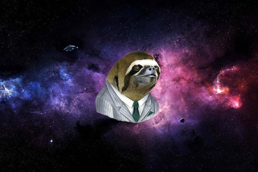 Space Sloth wallpaper made by my 13 year old cousin! [1920x1200]