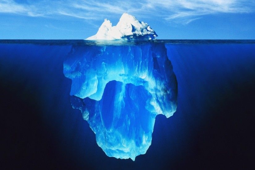 3840x2160 Wallpaper glacier, iceberg, under water