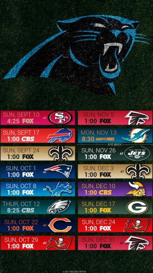 Carolina Panthers 2017 schedule turf logo wallpaper free iphone 5, 6, 7, ...