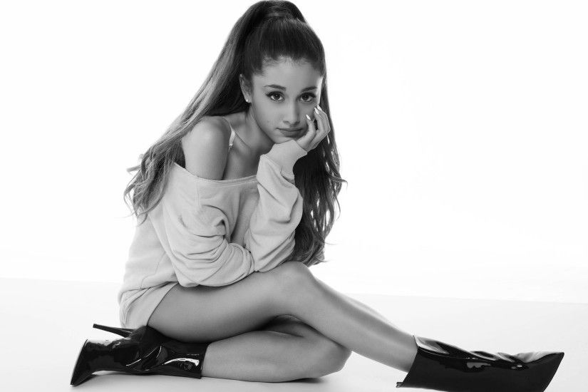 Ariana Grande Black White HD Wallpaper