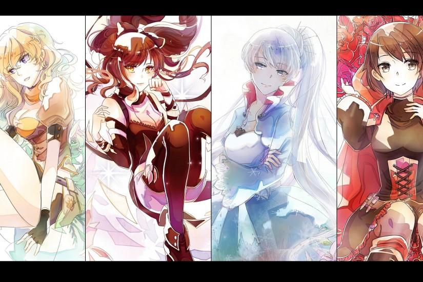 anime, RWBY, Ruby Rose, Weiss Schnee, Blake Belladonna, Yang Xiao Long  Wallpaper HD