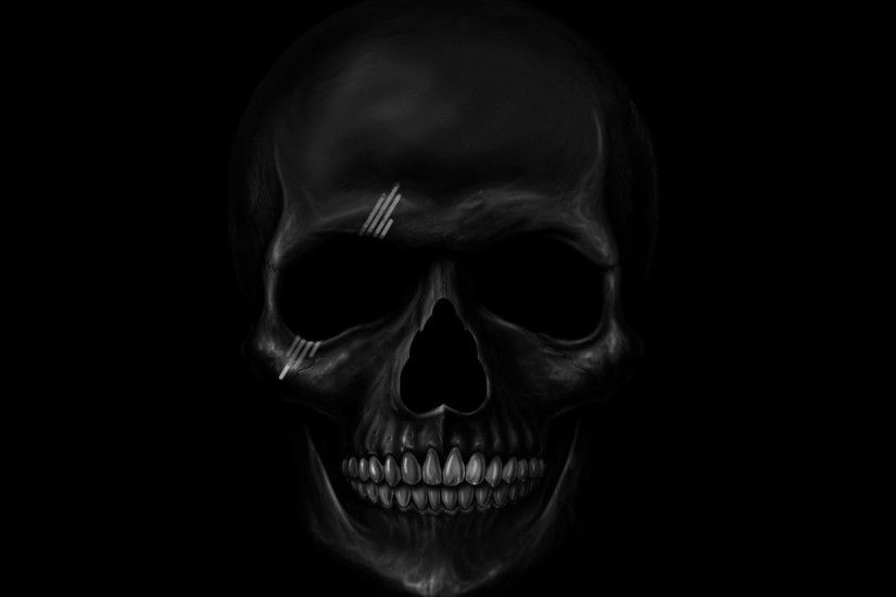 2048x2048 Wallpaper skull, art, teeth, bones