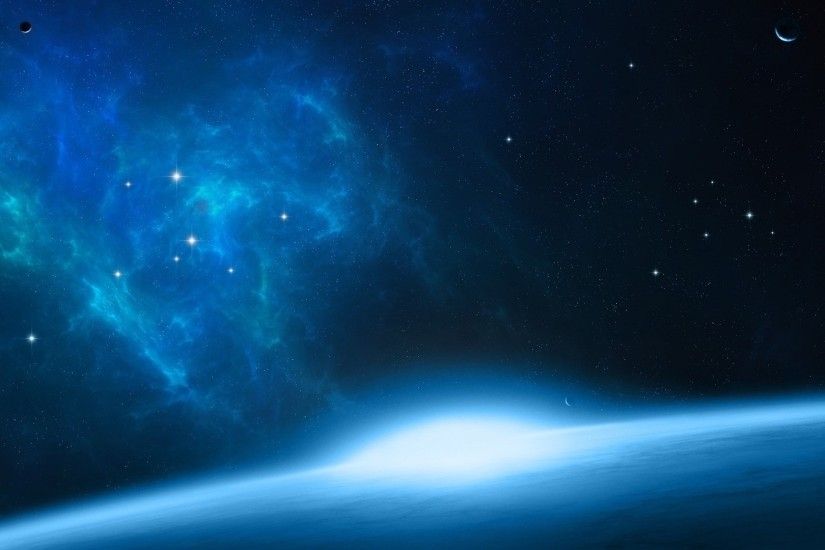 Blue Outer Space HD wallpaper