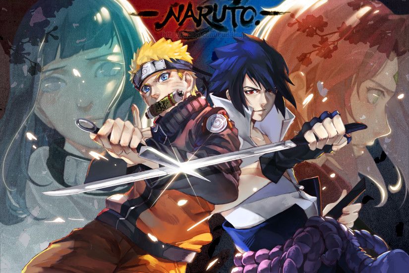 Download wallpaper from anime Naruto with tags: Windows Vista, Naruto  Uzumaki, Sakura Haruno, Sasuke Uchiha, Hinata HyÅ«ga
