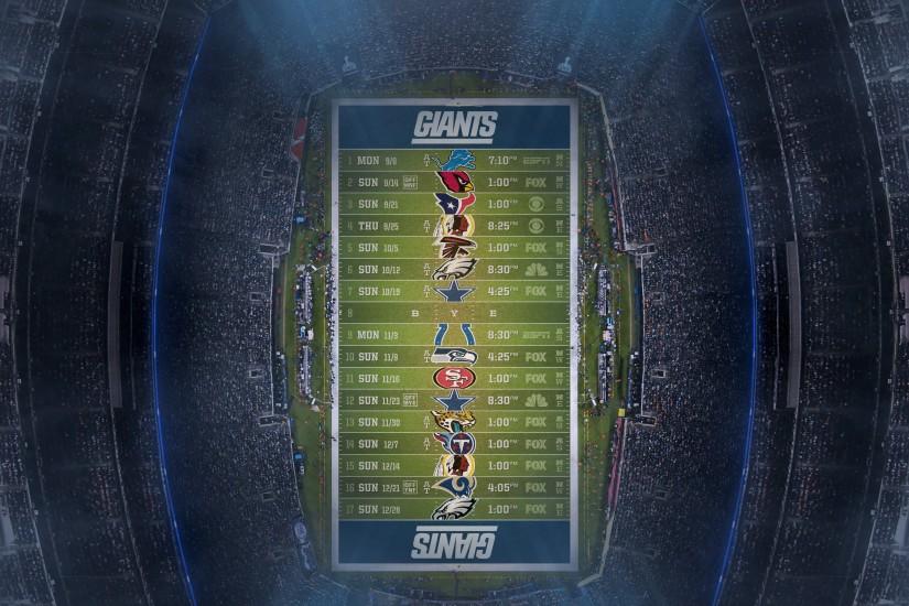 New York Giants Customized Schedule