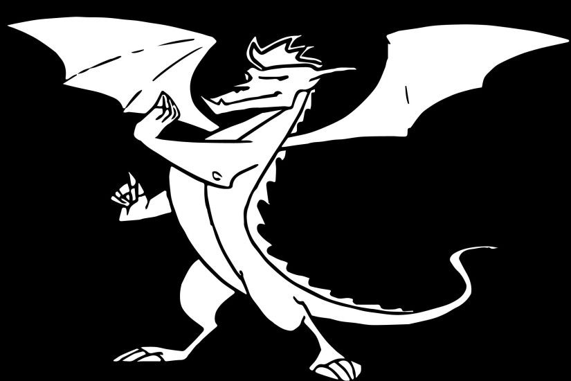 Adjl American Dragon Jake Long Black Background Coloring Page