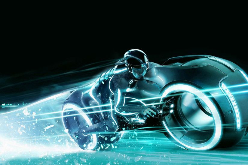 tron legacy 3D Motorcycle Wallpaper