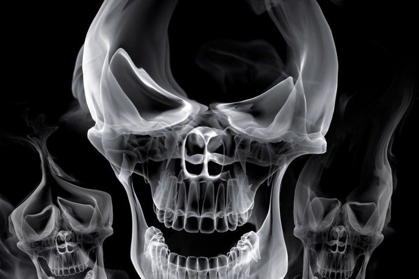 Preview wallpaper skull, smoke, shape, gray 1920x1080
