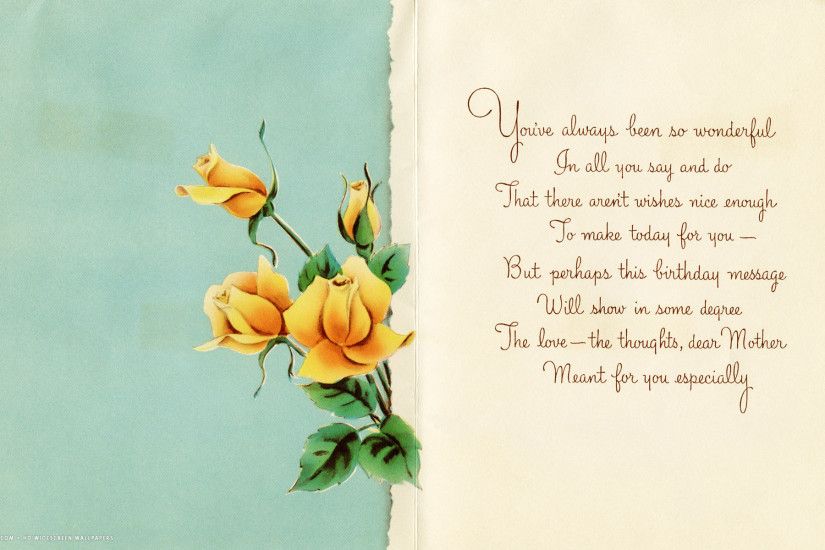 happy birthday dear mother message card yellow roses love hd widescreen  wallpaper