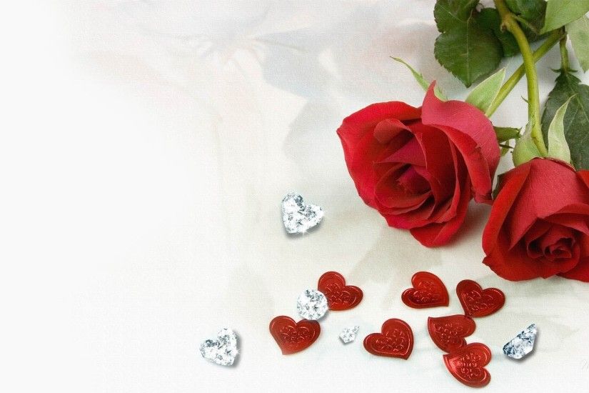 Red Roses Diamonds Hearts Rose Romance Valentines Day Flower Love Exotic Desktop  Backgrounds - 1920x1080