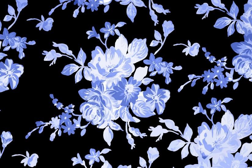Blue Floral Watercolor Background