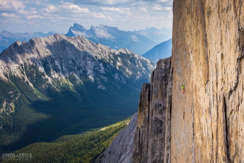 Sonnie Trotter high on his and Tommy Caldwell's route The Shining 5.13+ on  Mount Louis