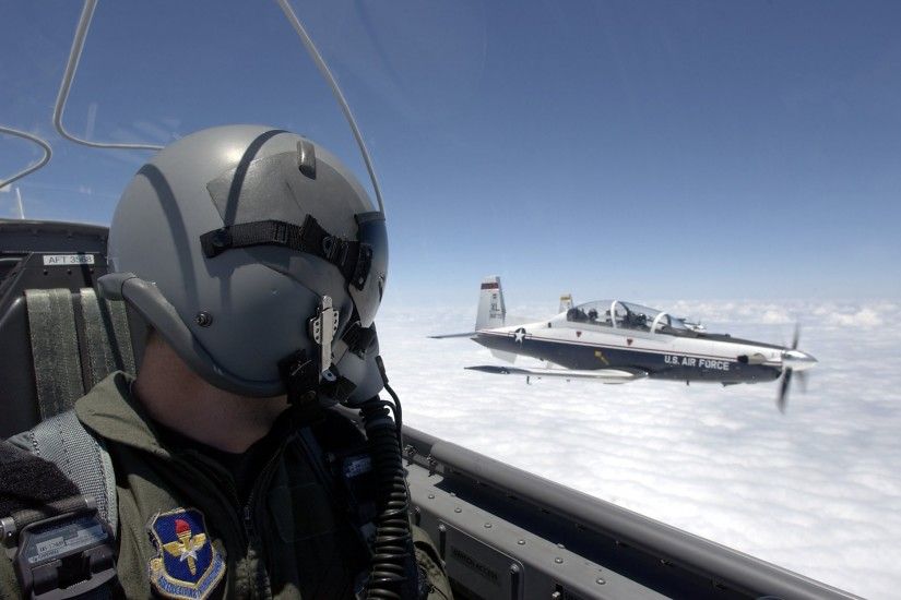 military plane aviation sky clouds pilot cabin helmet wallpaper