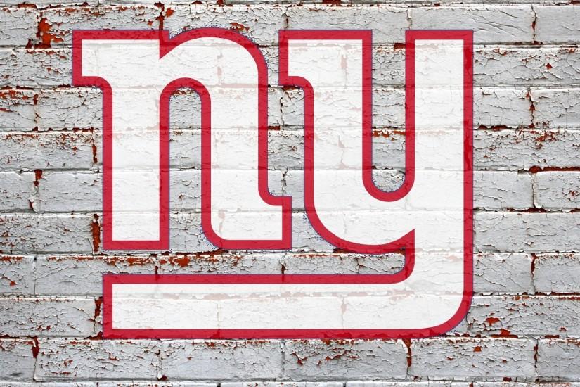 new york giants logo white red on grey brick