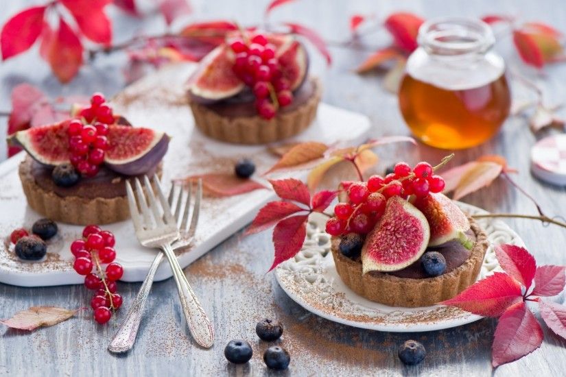 3840x2160 Wallpaper food, sweets, cakes, pastries, fruits, berries, figs,