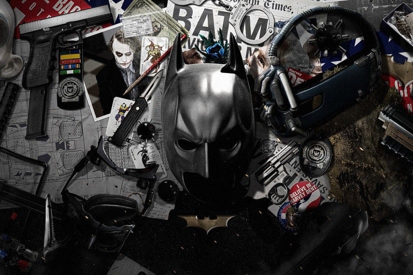 MessenjahMatt, Batman, Joker, Cards, Handcuffs, Gun, Knife, Bane. Batman.  Batman, Batman Beyond Wallpaper HD