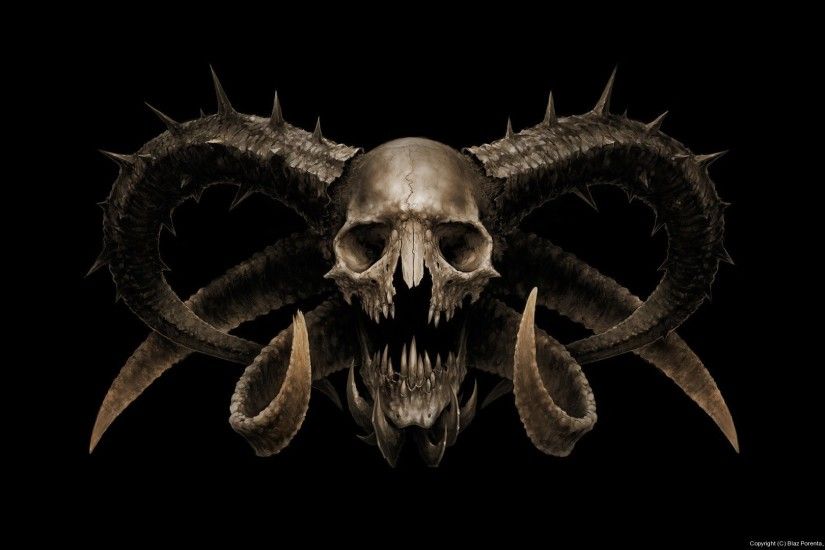 wallpaper skulls Â· horns Â· bones