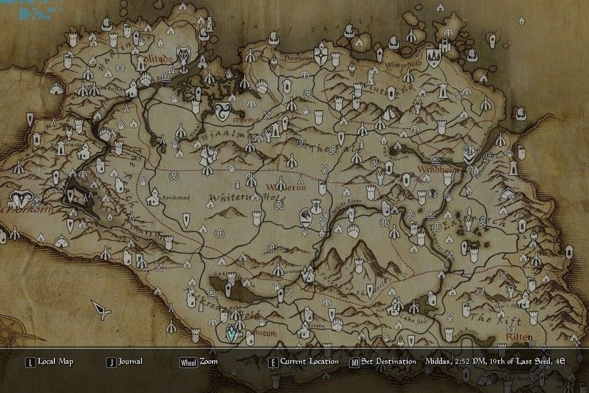 Skyrim Map Map with height at skyrim