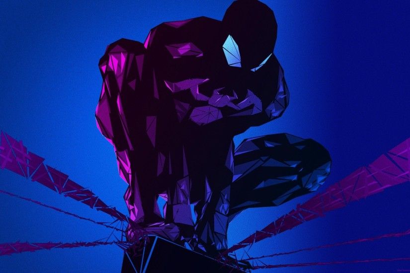 2560x1440 Wallpaper spiderman, art, lines, dark