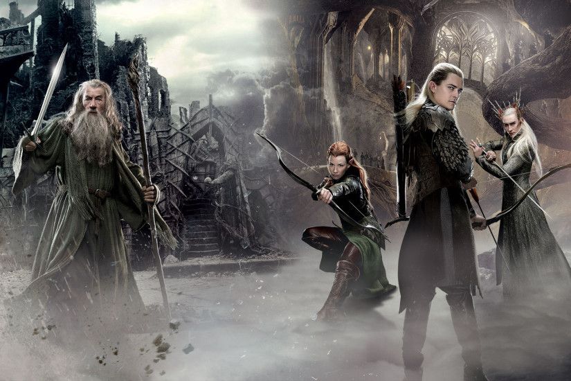Movie - The Hobbit: The Desolation of Smaug Gandalf Elf Legolas Tauriel  Thranduil Fog Wallpaper