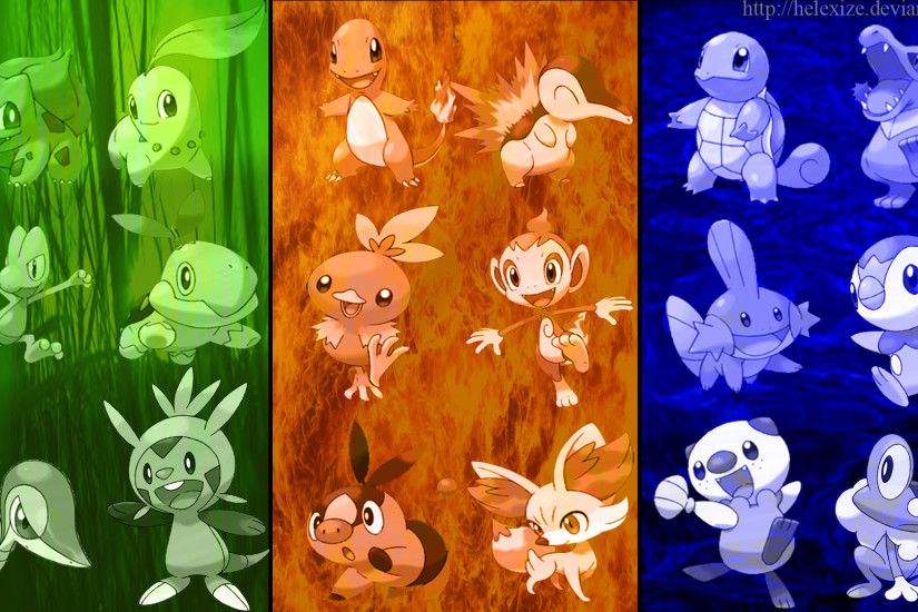 Starter PokÃ©mon Wallpapers - Wallpaper Cave A new Pokemon wallpaper I put  together [x-post from r/pokemon .