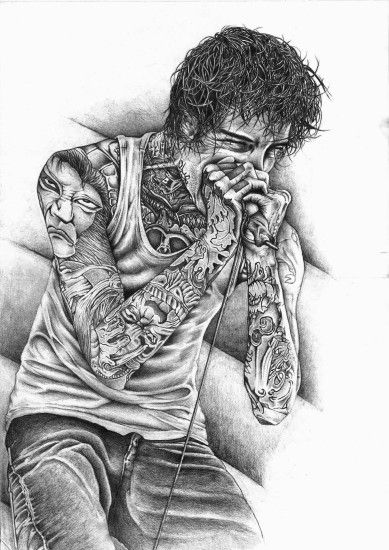 1753x2480 px Deathcore drawing Mitch Lucker Suicide Silence tattoo Art HD  Wallpaper