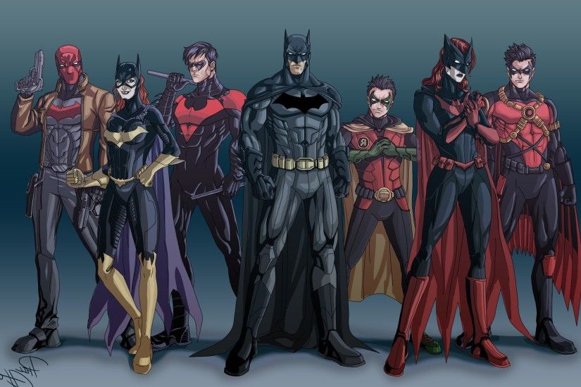 Batman, Batwoman, Robin (character), Batgirl, Red Robin, Nightwing,