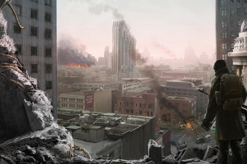 Apocalypse City Post-apocalyptic Ruins Wallpaper