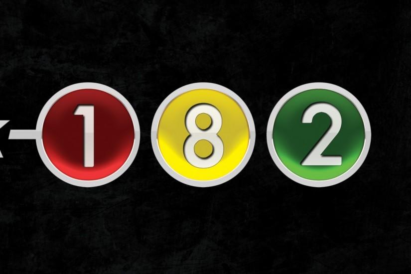 Preview wallpaper blink-182, letters, figures, colors, traffic light  2048x2048