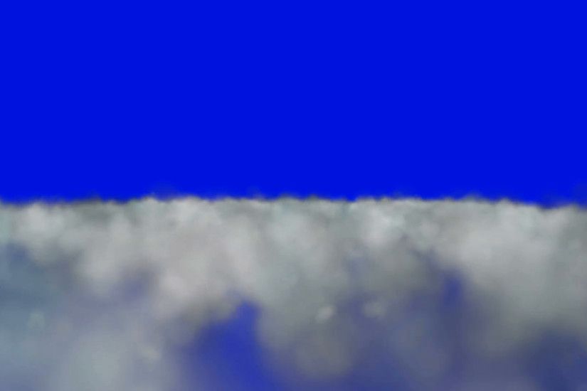 Flying Above the Clouds on a blue screen Background