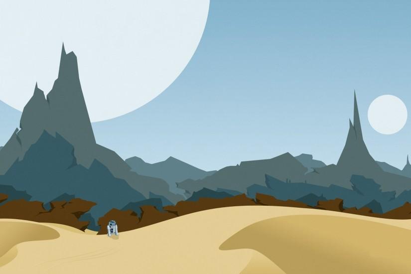Nature Minimalism Cartoons Star Wars R2-D2 Wallpaper ...